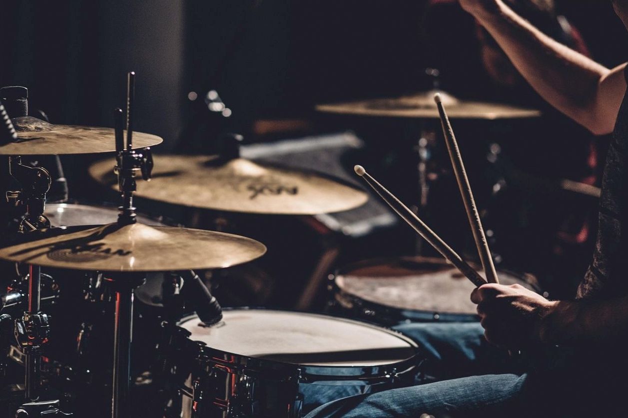 Drummer playing with sticks