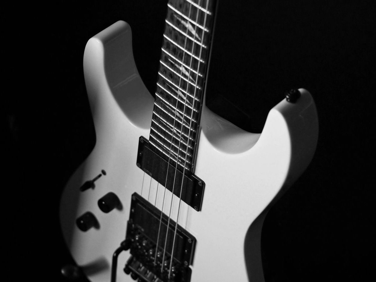 Electric guitar in black and white